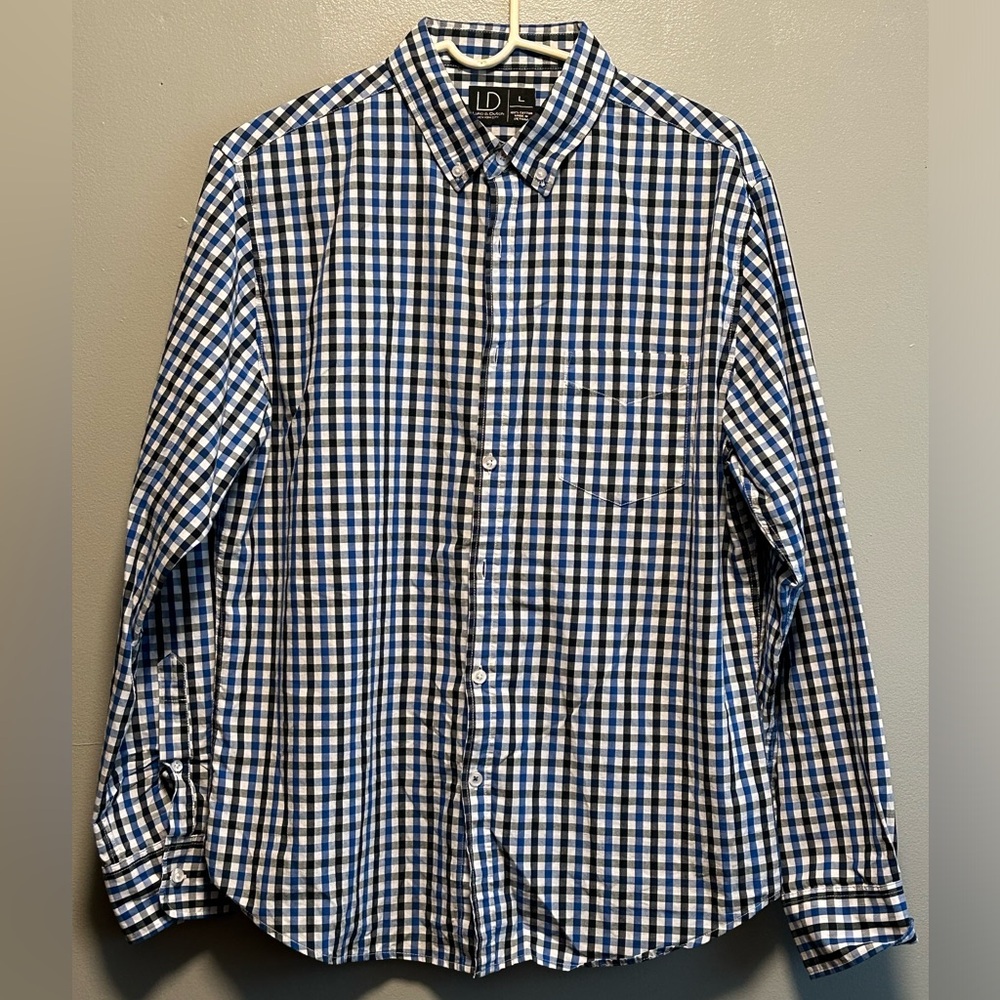 Luke & Dutch NewYork City Plaid Button Down Shirt Size Large